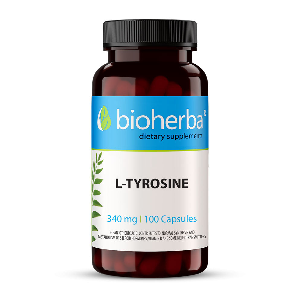 Л-Тирозин / L-Tyrosine – 340 мг, 100 капсули, Биохерба | Здраво Тяло