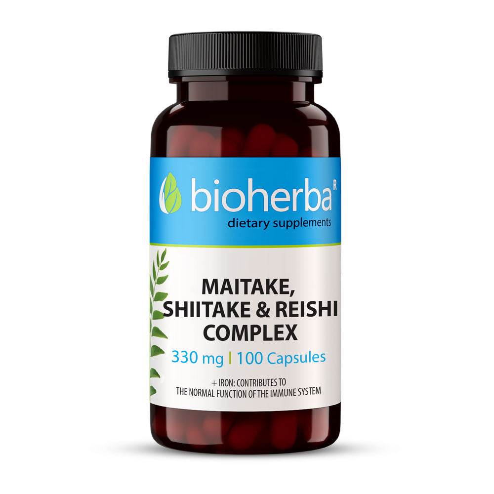 Майтаке, Шийтаке и Рейши комплекс / Maitake Shiitake Reishi Complex 100 капсули | Здраво Тяло