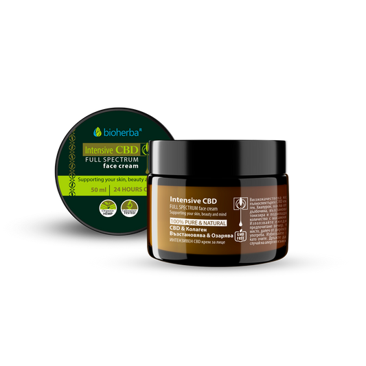 Интензивен CBD Крем за Лице с Колаген и Коноп / Intensive CBD Facial Cream – 50 мл | Здраво Тяло