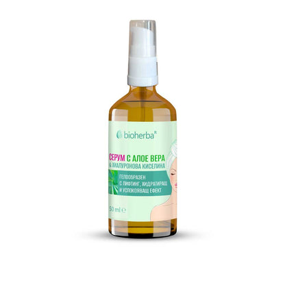 Серум за лице Алое Вера & Хиалуронова киселина / Face Serum Aloe Vera & Hyaluronic Acid – 50мл | Здраво Тяло
